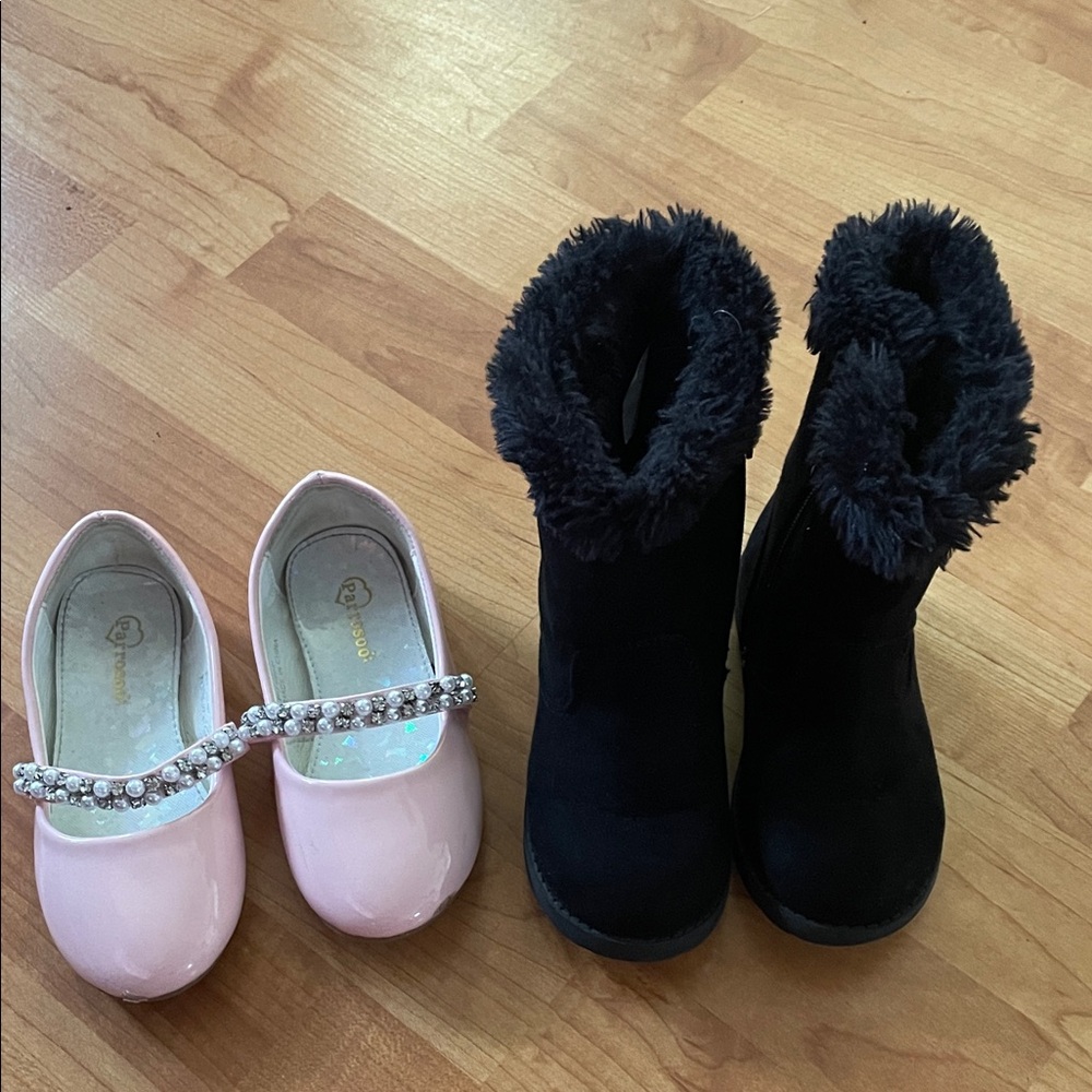 Elegant Pink and Black Kids Shoes Bundle